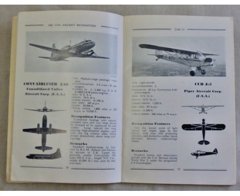 ABC Civil Aircraft Recognition an Ian Allan publication by John W R Taylor 1953 63pp plus advertising