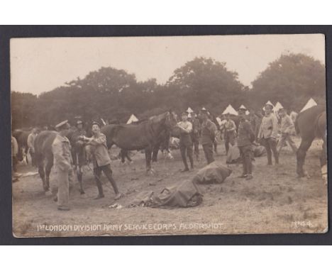 Army Service Corps 1st London Division - Fine RP Bourley Camp Aldershot August 1908 - Good Activity.