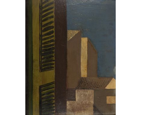 Nikos Hadjikyriakos-Ghika (Greek, 1906-1994)Shutters I  signed 'K.GHIKA' (lower center)oil on cardboard 34 x 27 cm.Painted c.