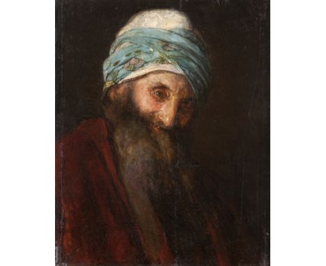 Nikolaos  Gyzis (Greek, 1842-1901)Oriental man with beard  signed 'N.Gysis' (middle right)oil on panel 20 x 16.5 cm.Footnotes