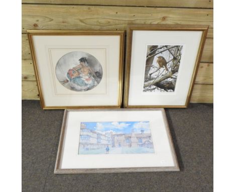 Dennis Roxby Bott, b1948, Queen's College, Cambridge, limited edition print, signed, 23 x 40cm, together with another, Willia