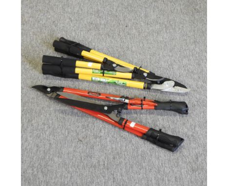 A power pruner, lopper and shears set, together with a lopper, shear and secateurs set