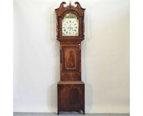 A George III mahogany cased longcase clock, with a painted dial and eight day movement, 239cm high