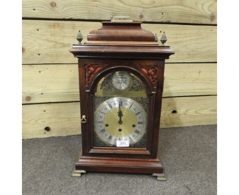 A reproduction mahogany bracket clock, 46cm high