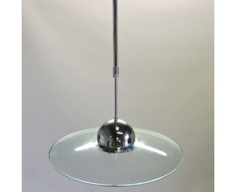A modern chrome and glass ceiling light, 50cm diameter 