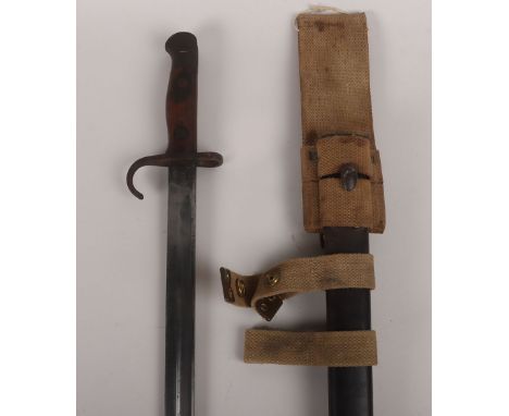 British 1907 Hook Quillon Bayonet Regimentally Marked to the Royal Highlanders, by Enfield, dated 4/13 (April 1913). With acc