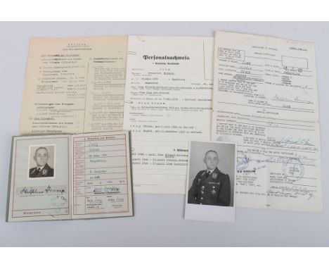 WW2 German Wehrpass to Oberstabsintendant Wilhelm Jung with Portrait Photo, Interesting Wehrpass to a higher ranked Luftwaffe
