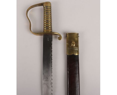 British Pattern 1856 Pioneer Side Arm, by Mole. Dated 1st 1888, DW Marked, in very nice condition, in leather and brass mount