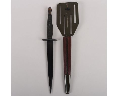 Scarce American OSS ‘Pancake Flipper’ Commando Knife, Fairbairn sykes style stiletto knife with much of the original finish r