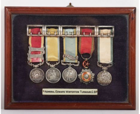 Victorian Group of 5 Miniature Medals Attributed to Admiral Edward Winterton Turnour, Whose Uncle was the 3rd Earl Winterton,