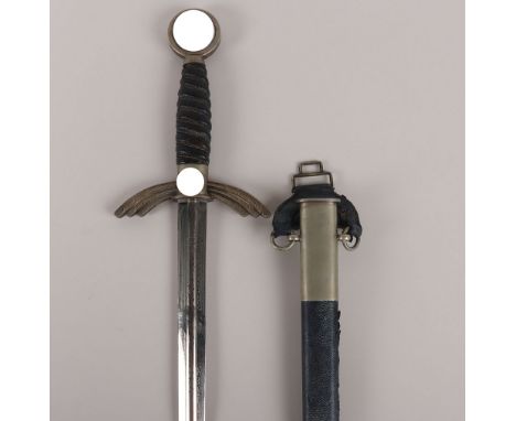 WW2 German Luftwaffe Officers Sword by SMF, Solingen, fine untouched example of an early nickel silver pattern with gilt mobi