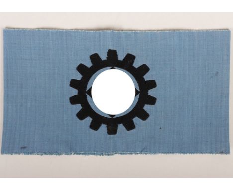 Third Reich DAF German Labour Front Uniform Armband, light blue cotton armband with machine woven DAF logo. Excellent conditi