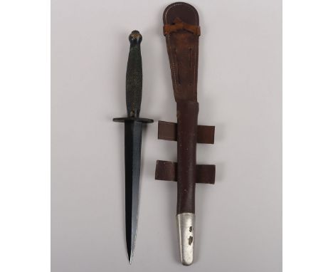 Scarce WW2 British Military Issue ‘Fat Boy’ Type Fairbairn Sykes FS Commando Knife, with number 4 over broad arrow to the fer