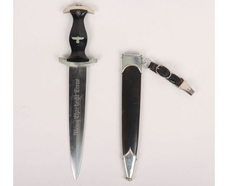 Third Reich SS (Schutzstaffel) Erased Rohm Inscription Enlisted Mans Dress Dagger by Gottlieb Hammesfahr, Solingen-Foche , un