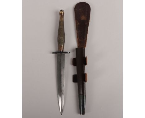 Named British 2nd pattern Fairbairn Sykes Commando Knife by Wilkinson Sword, nice example with the ferrule stamped ‘S.MIER’. 