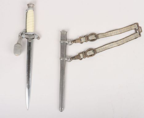 WW2 German Army Officers Dress Dagger by A Schuttelhofer & Co, Solingen-Wald, with Post War Dedication to an Officer Killed o