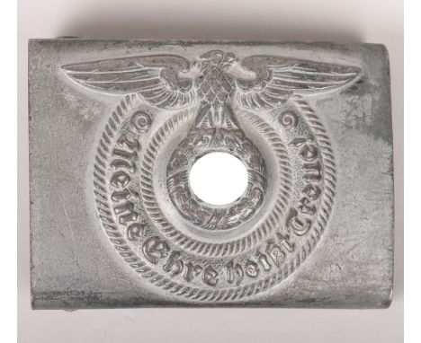 WW2 German Waffen-SS EM/NCO Belt Buckle by Overhoff & Cie, steel constructed buckle, Unmarked but typical Overhoff manufactur