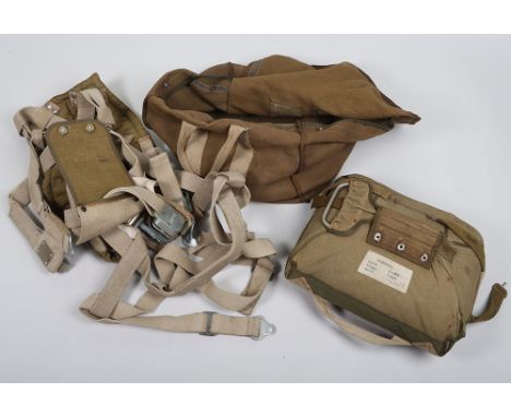 WW2 German Luftwaffe Parachute with Carrying Bag, complete set of the type FL30210 “Brustfallschirm” or so called breast para