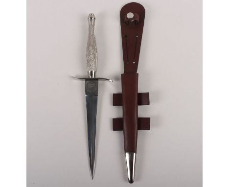 Commemorative 3inch cross guard, 1st Pattern Fairbairn Sykes Commando Knife, made by MacDonald Armouries Edinburgh, in an ass