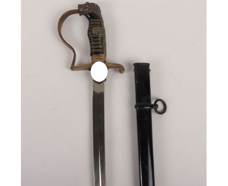 WW2 German Army Officers Sword By Alcoso, Solingen, Interesting example of an army officers sword with panther head hilt with