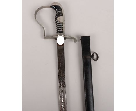 WW2 German Kavallerie (Cavalry) Regiment Nr14 Tripple Etched Sword by Carl Eickhorn, Solingen, being an other ranks dove head