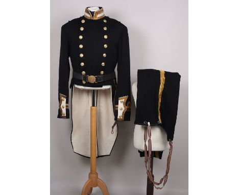 * Royal Navy Post 1902 Officers Full Dress Coatee, in the rank of Lieutenant, correct pattern buttons throughout together wit