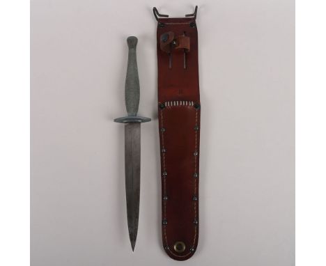 WW2 USMC (US Marine Corps) Raiders Fighting Knife, one piece alloy grip with some slight staining to the blade but still with