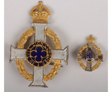 Royal Army Chaplains Department Stole Badge by J R Gaunt, fine silver gilt and enamel example with pin fitting to the reverse