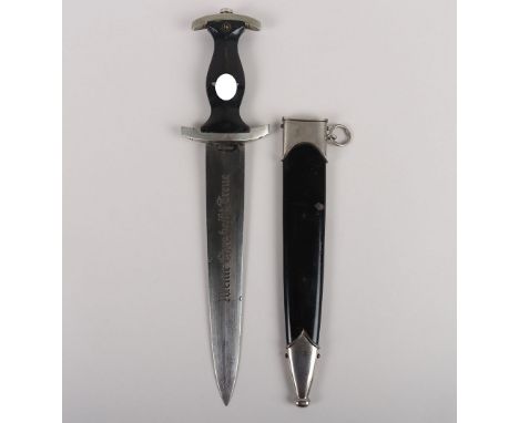 Third Reich SS (Schutzstaffel) Enlisted Mans Dress Dagger by Carl Eickhorn, Solingen, SS mans dress dagger with black ebony g