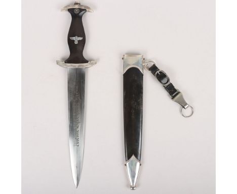 Third Reich SS (Schutzstaffel) Enlisted Mans Dress Dagger by Gustav C Spitzer, Solingen, being a later RZM produced dagger wi
