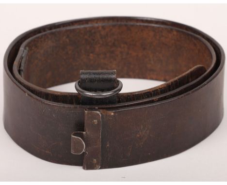 WW2 German Army (Heer) Leather Belt with Belt Loop, very good condition. Belt loop maker marked G. Margutsch, Graz. 