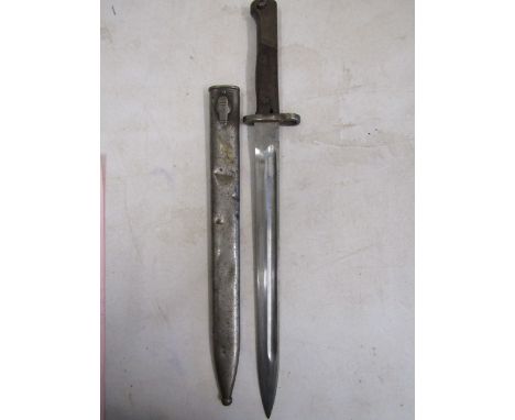 A Belgium bayonet- no makers marks on blade or scabbard