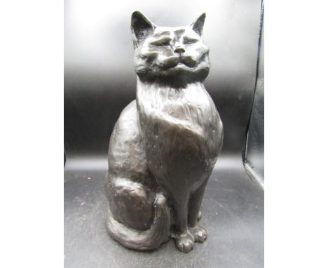 Peter Close cold cast bronze sitting cat sculpture 'Millie' 37cmH
signed on base&nbsp;