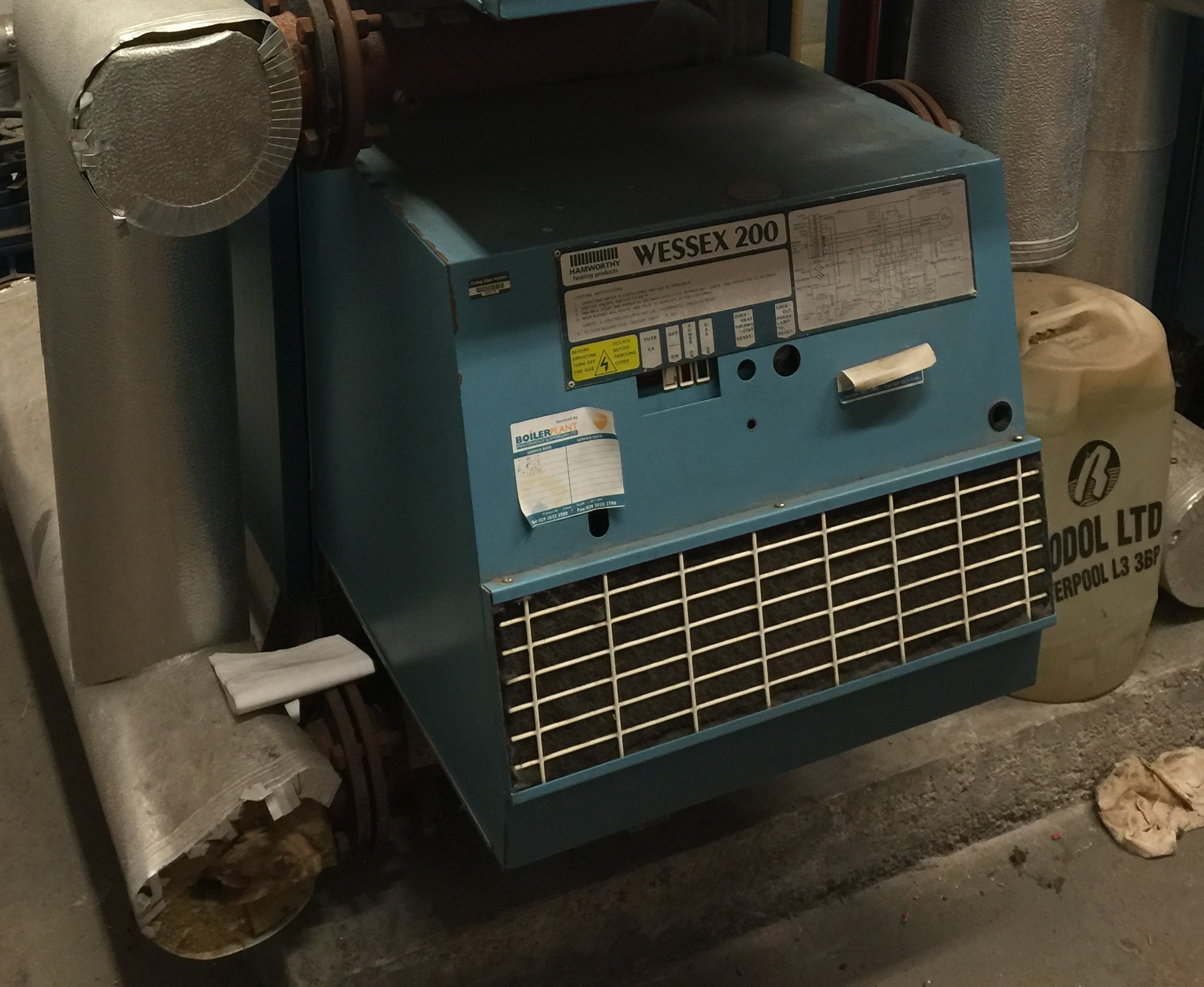 WESSEX 200 BOILER Hamworthy Heating Appraisal Serial No Location