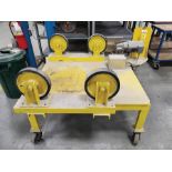 POWER TURN ROLLER, 12'' RUBBER TURN WHEELS, 1/2 HP, 2' CENTER, 48'' LENGTH GAP
