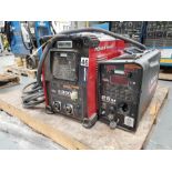 LINCOLN POWERWAVE S350 MIG WELDER WITH LINCOLN 25M POWER FEED, DRO, ALL LEADS, GROUNDS AND HEAD