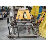 POWER PIPE THREADER ON STAINLESS CART WITH QUANTITY OF DIES & TOOLS WITH RIDGID 318 OILER