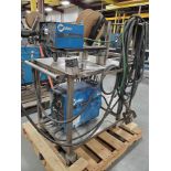 MILLER XMT 300 CC/CV DC INVERTER ARC WELDER ON STAINLESS CART WITH MILLER S-22A 24V CONSTANT WIRE