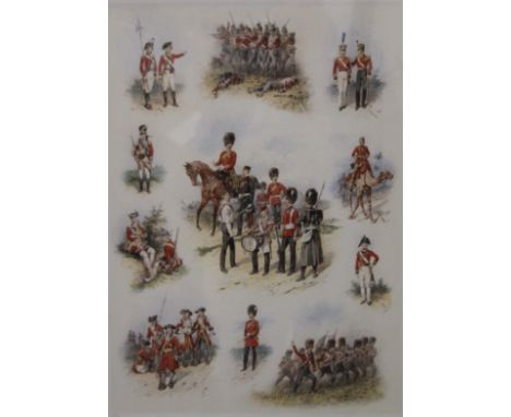 ORLANDO NORIE, Eleven Groups of Grenadier Guards 1680-1856, limited edition print, numbered 23/500, framed and glazed. 40 x 5