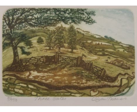 GLYNN THOMAS, Three Gates, limited edition print, numbered 96/150, framed and glazed. 19 x 14 cm.