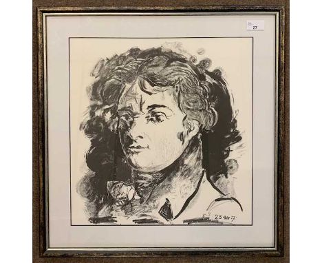Graham Sutherland (British,1903-1980), portrait of Alois (Aloys) Senefelder (German, 1771-1834) inventor of lithography, date