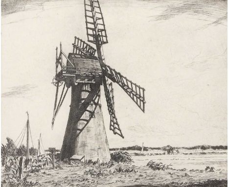 Henry James Starling RA (British,1905-1996), "Thurne Mill Norfolk", etching, limited edition (65/76), signed in pencil, 7.5x9