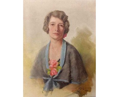 Guy Lipscombe (British,1881-1952), portrait of a lady ,oil on canvas, signed and dated 1937,14x18ins, framed.