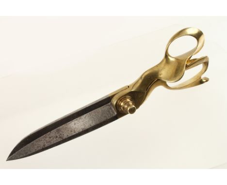 A fine pair of brass handled tailors shears by WILKINSON & Son Sheffield G+