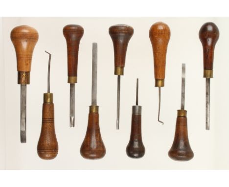 Nine print block chisels G+