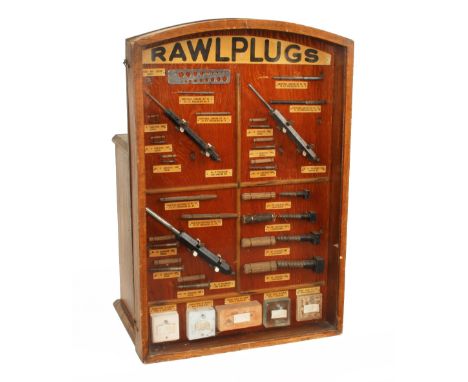 A probably unique and very comprehensive RAWLPLUG collection of shop furniture and fittings, tools, accessories, advertising 