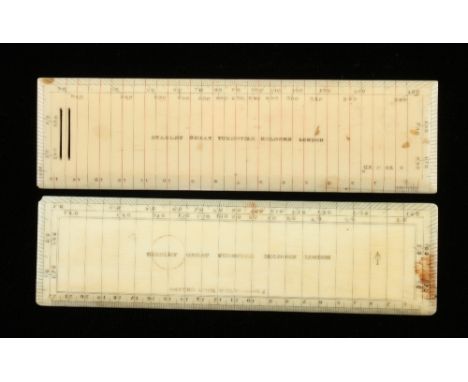 Two different 6" ivory scale rules by STANLEY London (Jay Gaynor collection) G