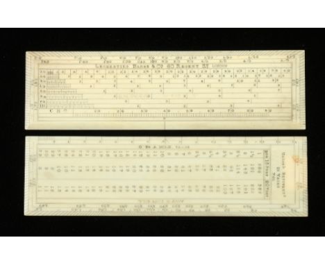 Two 6" ivory scale rules by LECHERTIER BARBE 60 Regent St London and ARMY & NAVY G++