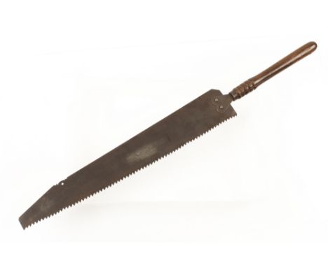 An unusual 19c German panel or rip saw by AUGUST KRUMM Remscheid the 23" blade with decorative hanging hole (illustrated Russ
