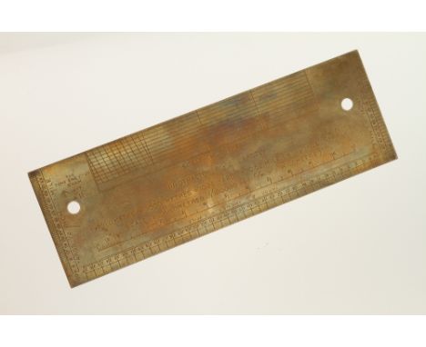 A 6" brass protractor by The TONE ENG. Co Birmingham 1917 with Broad Arrow with numerous scales (Jay Gaynor collection) G+ 